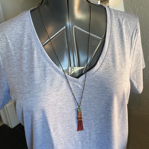 Western Pendant Necklace Antique dangle chain Vera Louise 114 - Picture 5 of 6